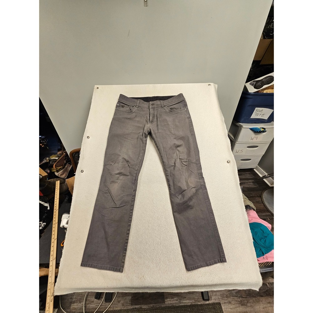 Kuhl Kanvus Jean Mens 38x32 Grey Stretch Canvas Articulated Pants Vintage Patina